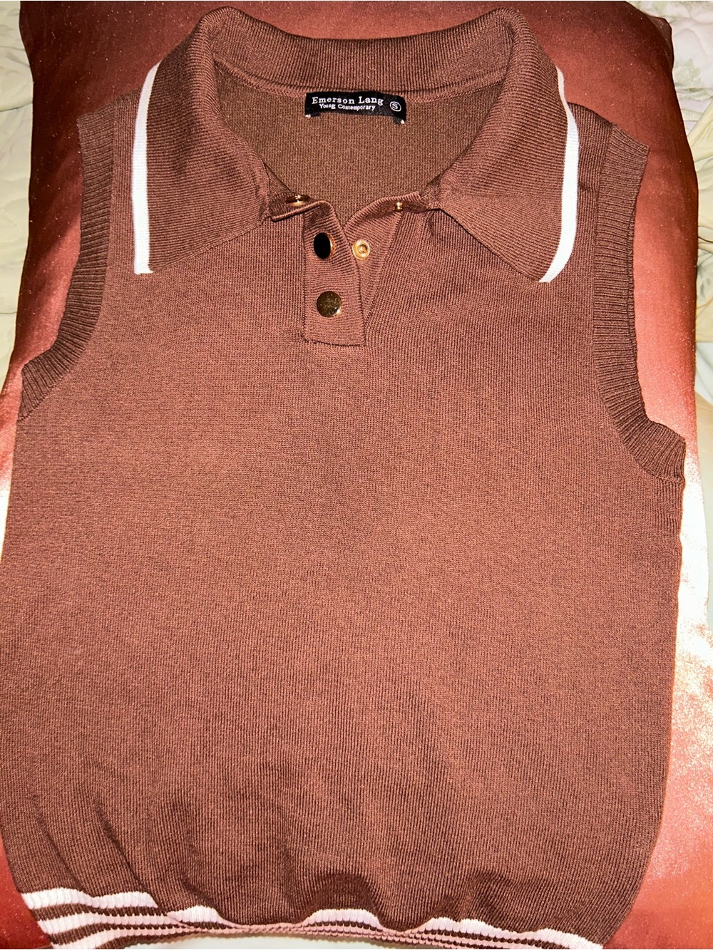 Preloved Emerson Lang Polo Sweater Vest top